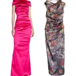 Talbot Runhof AMAZING Floral Ruched Sheath Dress